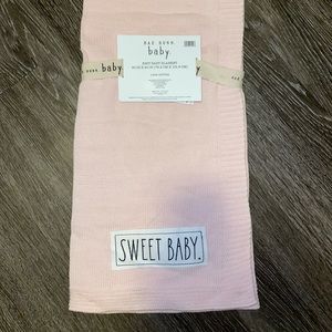 Rae Dunn Pink knit baby blanket